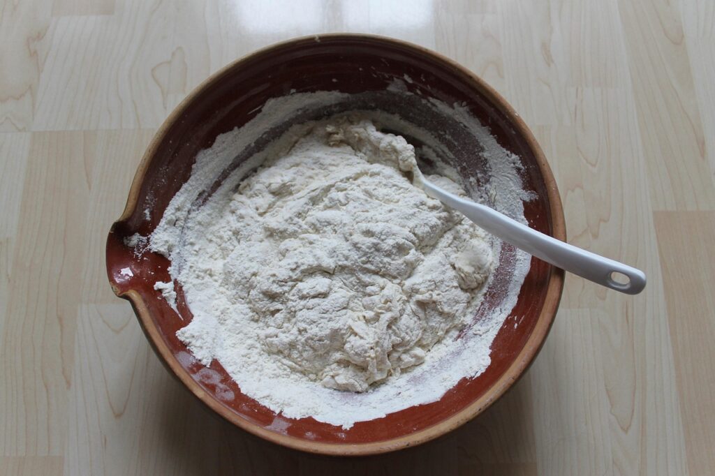 Mix in the flour