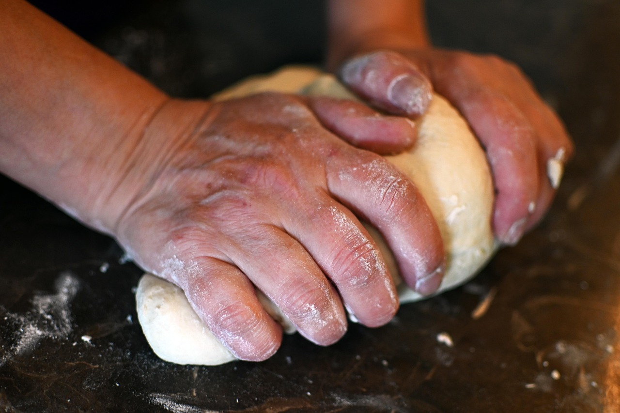 Kneading bread